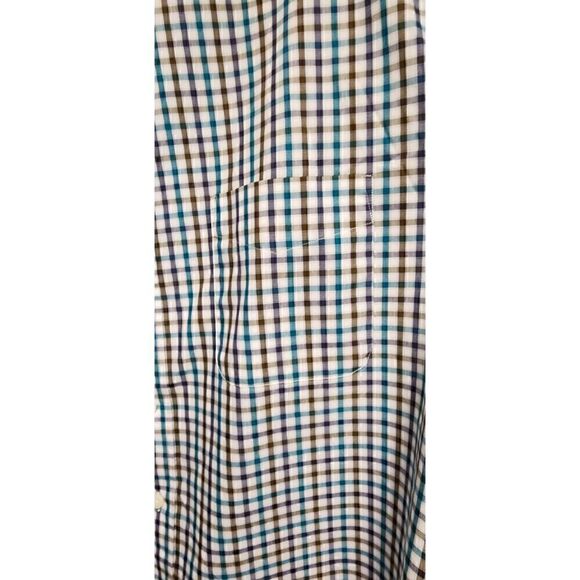 Oak Hill Wrinkle Free Cool & Dry Plaid men's Button Down shirts Green/Brown 1XT - Picture 4 of 6